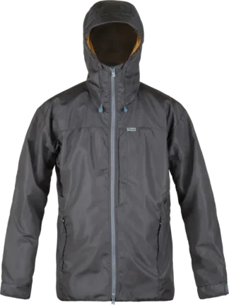Mens Breathable Waterproof Jacket Helki In Dark Grey Front