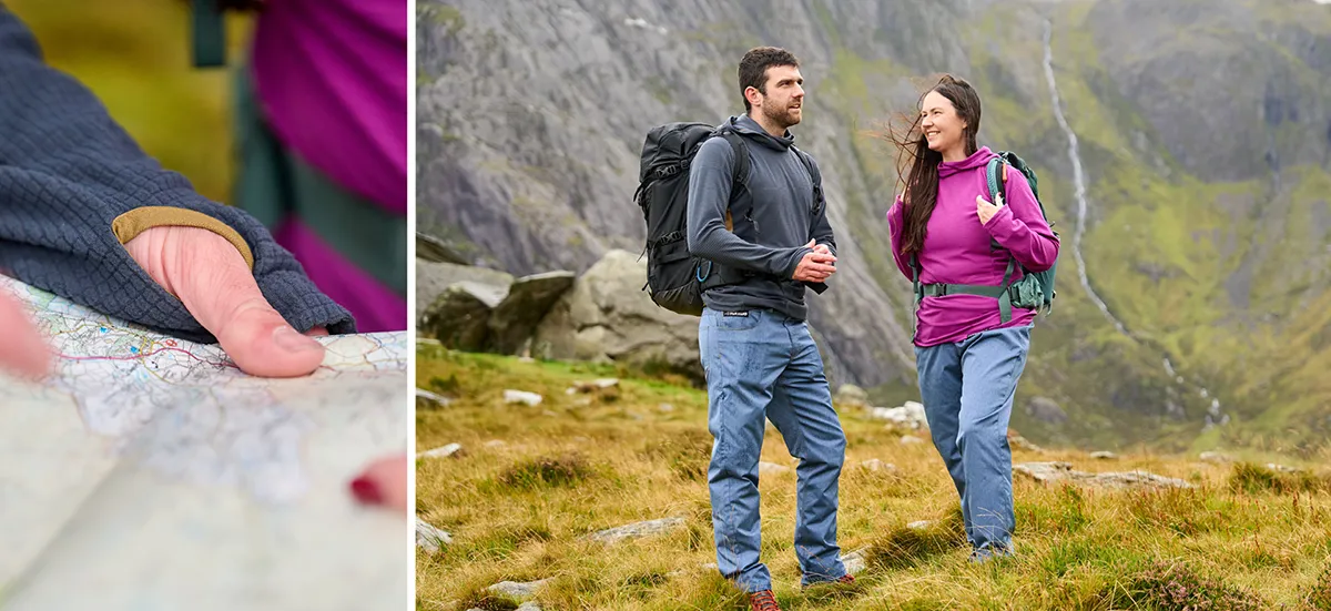 Man using a map to explore snowdonia