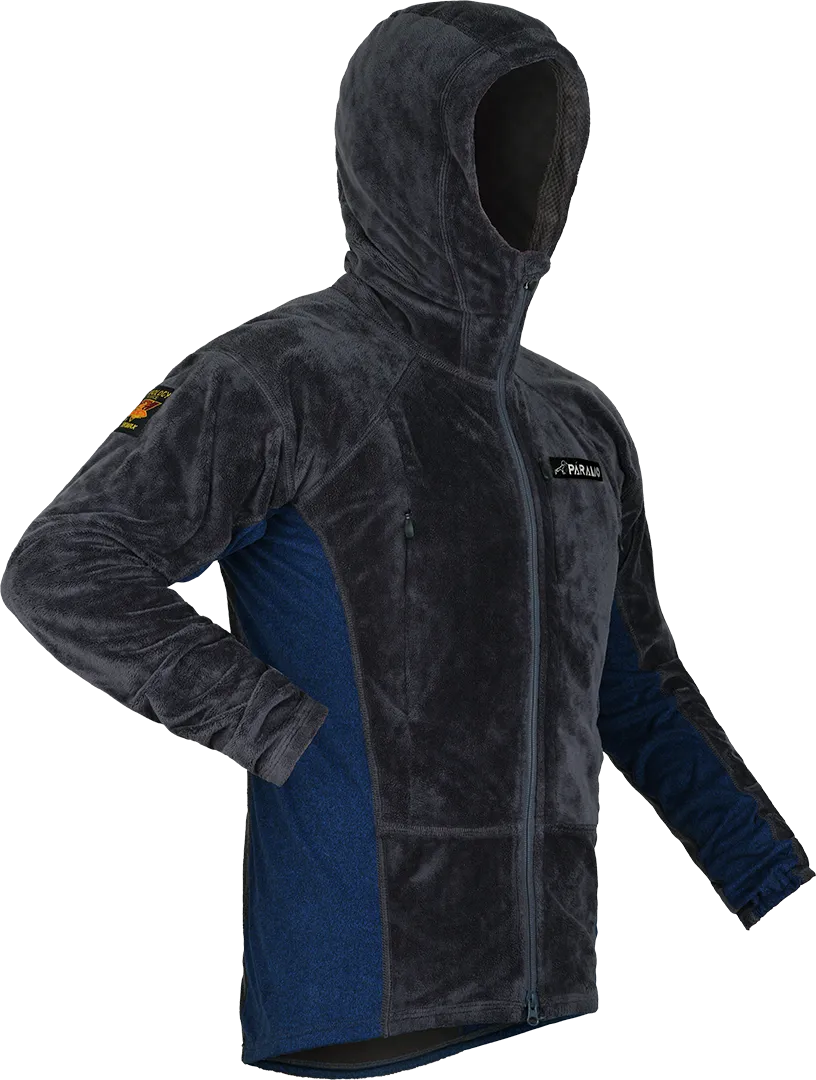 Mens Enduro Plus Fleece Dark Grey Cobalt Angled 1080px