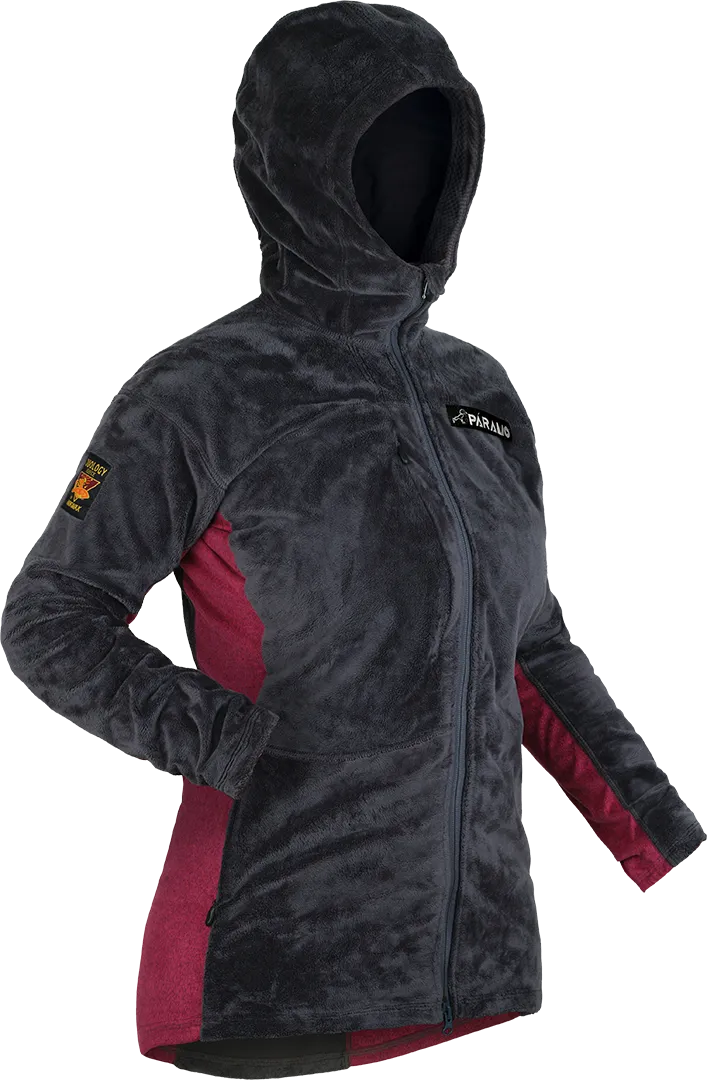 Womens Ventura Plus Fleece Dark Grey Carmine Angled 1080px