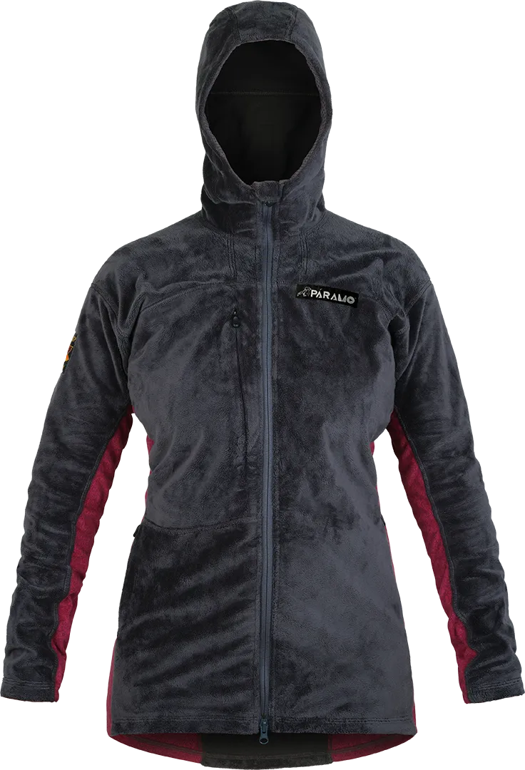 Womens Ventura Plus Fleece Dark Grey Carmine Front 1080px
